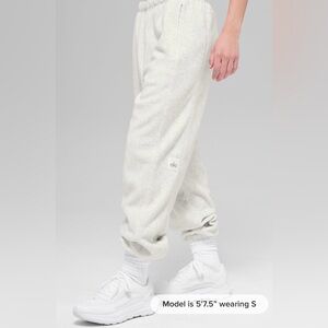 Alo Polar Fleece High-Waist Retreat Jogger Women’s Small White Heather Grey